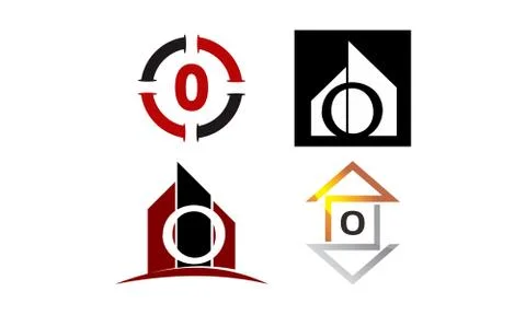 Logotype O Modern Template Set Ilustración de archivo