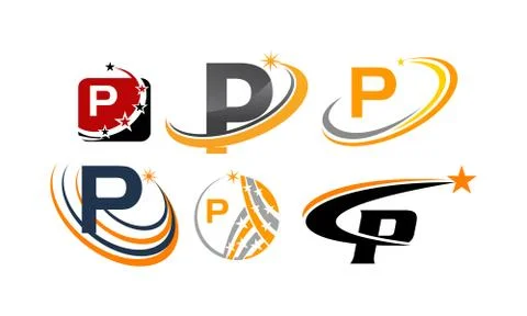 Logotype P Modern Template Set Stock-Illustration