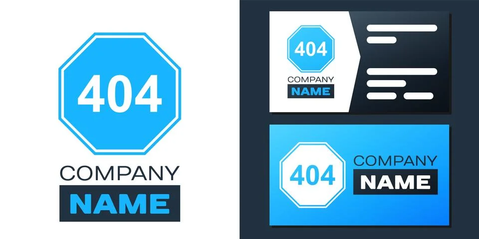 Logotype Page with a 404 error icon isolated on white background. Template Stock Illustration