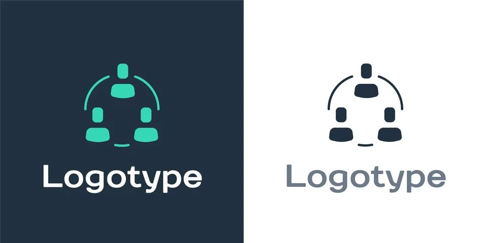 Logotype Project team base icon isolated on white background. Business analysis Stock Illustration