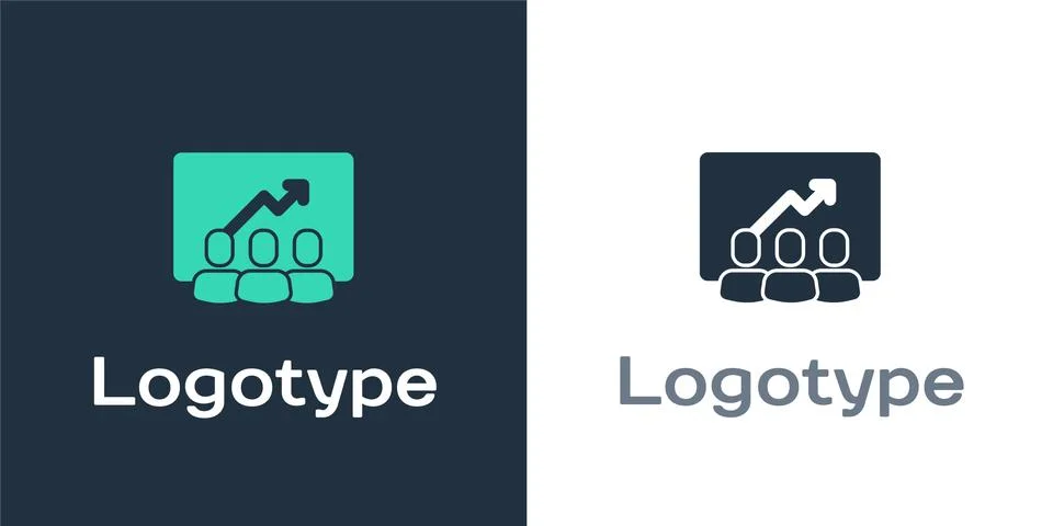 Logotype Project team base icon isolated on white background. Business analysis 스톡 일러스트