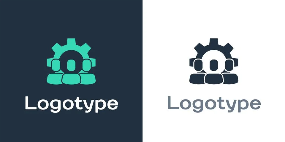 Logotype Project team base icon isolated on white background. Business analysis Illustrazione stock