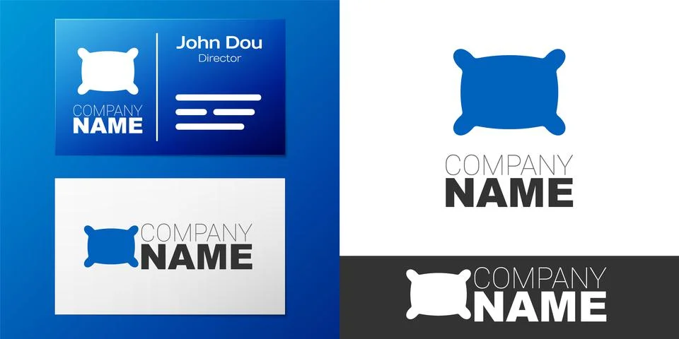 Logotype Rectangular pillow icon isolated on white background. Cushion sign Stock Illustration