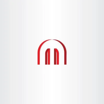 Logotype red letter m abstract symbol design Illustrazione stock
