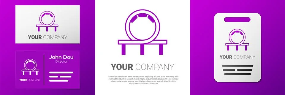 Logotype Roller coaster icon isolated on white background. Amusement park Stock Illustration