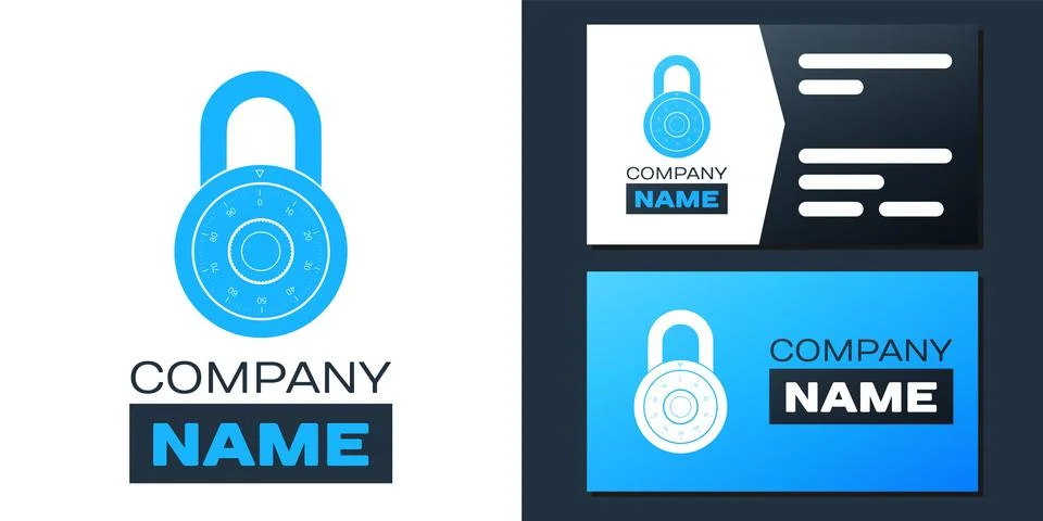 Logotype Safe combination lock wheel icon isolated on white background Stock Illustration
