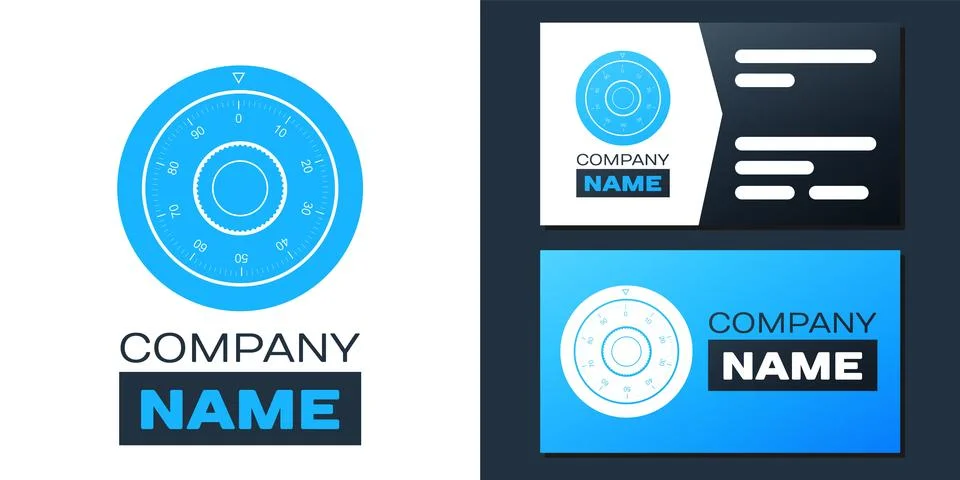 Logotype Safe combination lock wheel icon isolated on white background Illustrazione stock