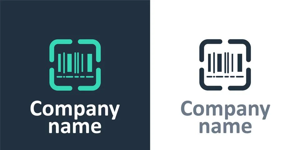 Logotype Scanner scanning bar code icon isolated on white background. Barcode Illustrazione stock