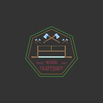 Logotype set for construction and carpentry industries Stock Illustration