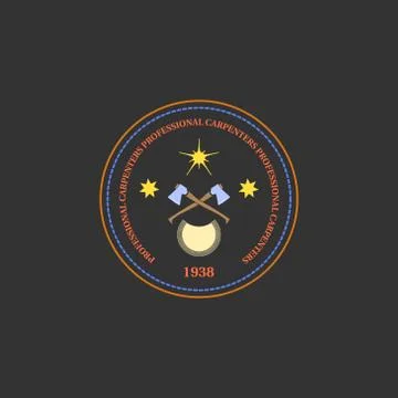 Logotype set for construction and carpentry industries Stock Illustration