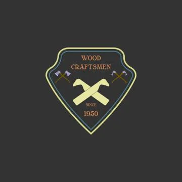 Logotype set for construction and carpentry industries Stock Illustration