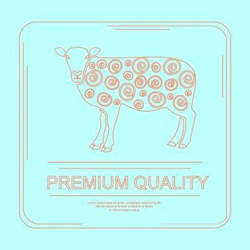 Logotype of sheep wool Stock Illustration