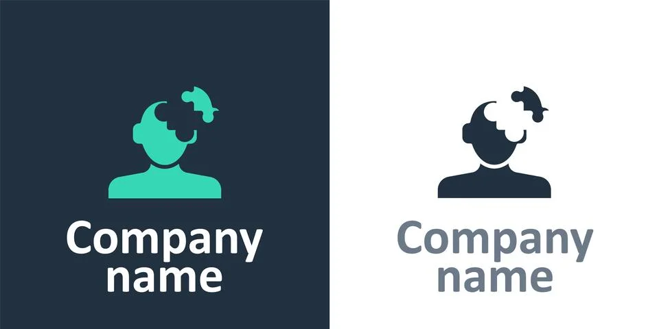 Logotype Solution to the problem in psychology icon isolated on white background Stock Illustration