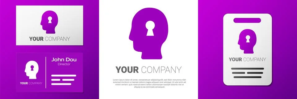 Logotype Solution to the problem in psychology icon isolated on white background Stock Illustration