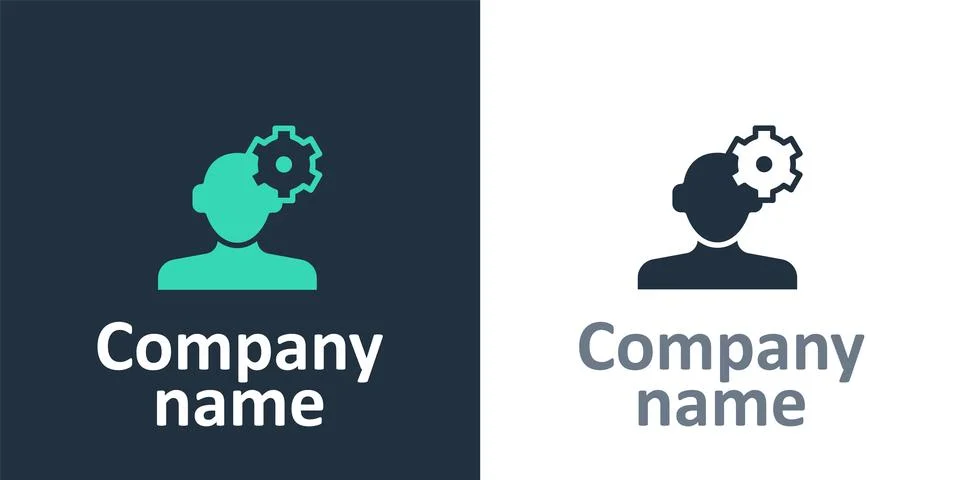 Logotype Solution to the problem in psychology icon isolated on white backg.. Illustrazione stock