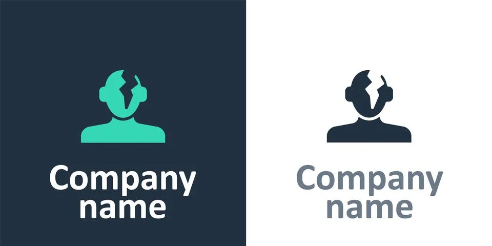 Logotype Solution to the problem in psychology icon isolated on white backg.. 스톡 일러스트