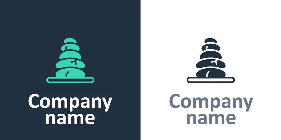 Logotype Stack hot stones icon isolated on white background. Spa salon accessory イラスト素材