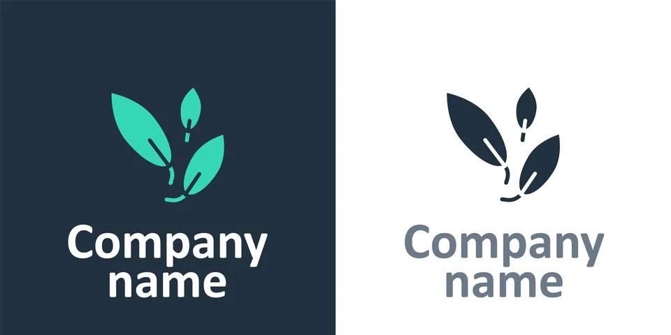Logotype Tea leaf icon isolated on white background. Tea leaves. Logo design  Stock Illustration