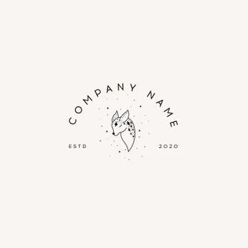 Logotype Template Mystical deer with moon and stars. Stars, constellations, moon Stock Illustration
