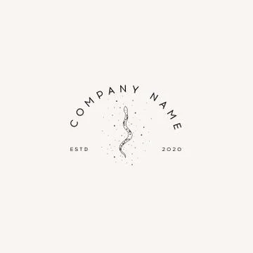 Logotype Template Mystical snake with moon and stars. Mystic, alchemy, occult Stock-Illustration