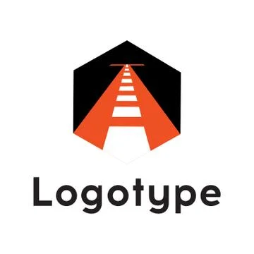 Logotype transportation,road. Stock Illustration