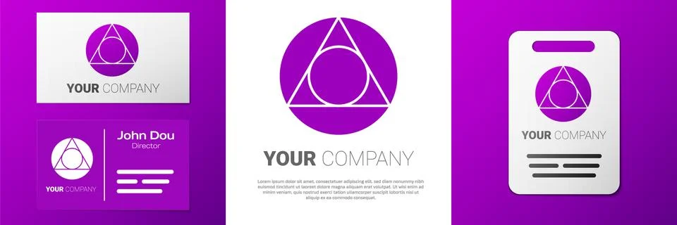 Logotype Triangle math icon isolated on white background. Logo design template Illustrazione stock
