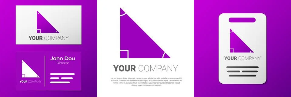 Logotype Triangle math icon isolated on white background. Logo design template Stock Illustration