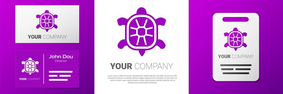 Logotype Turtle icon isolated on white background. Logo design template eleme Stock Illustration