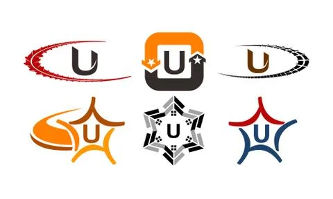 Logotype U Modern Template Set Stock-Illustration