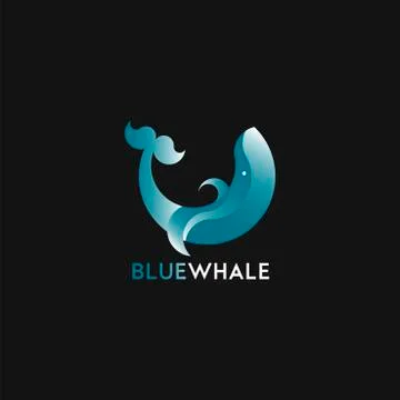 Logotype in vector with whale element Stock Illustration