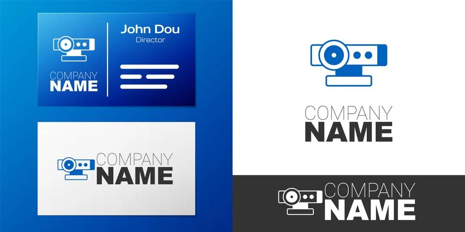 Logotype Web camera icon isolated on white background. Chat camera. Webcam icon 스톡 일러스트