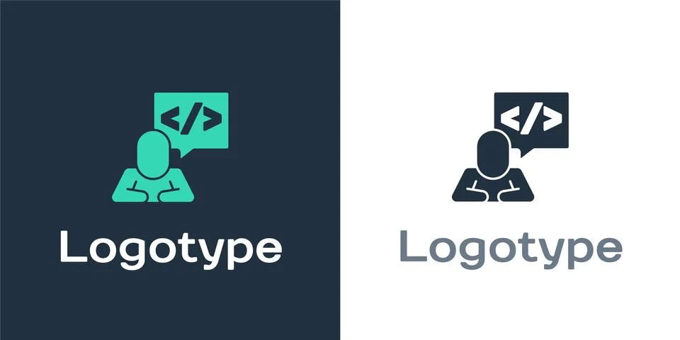 Logotype Web design and front end development icon isolated on white background 스톡 일러스트