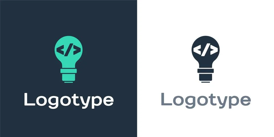 Logotype Web design and front end development icon isolated on white background Illustrazione stock