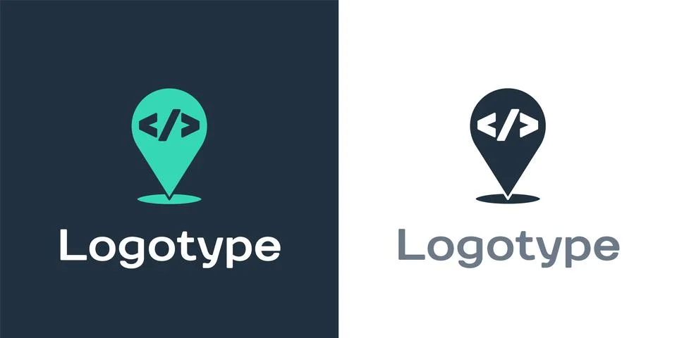 Logotype Web design and front end development icon isolated on white background Illustrazione stock