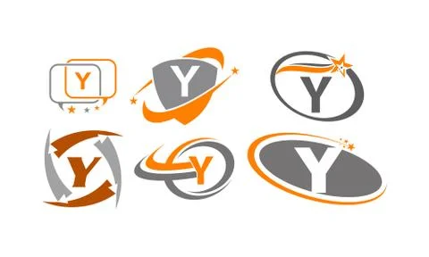 Logotype Y Modern Template Set Stock-Illustration