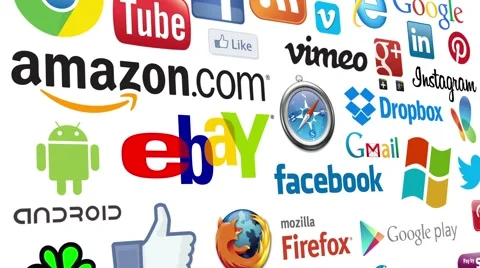 Logotypes internet Stock Footage 42516016