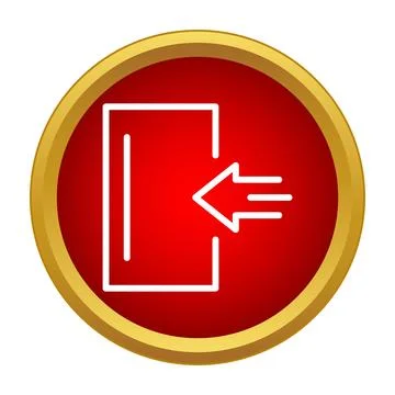 Logout button showing arrow exiting door interface Stock Illustration