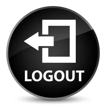 Logout elegant black round button Stock Illustration