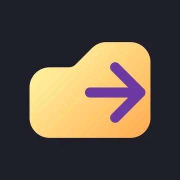 Logout flat gradient fill ui icon for dark theme Stock Illustration
