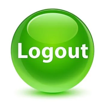 Logout glassy green round button Stock Illustration