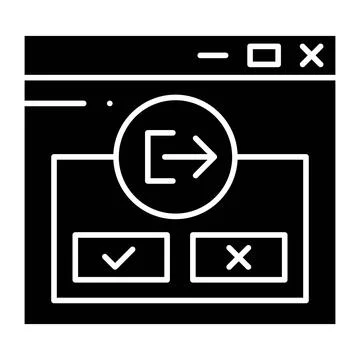 Logout Glyph Icon Stock Illustration