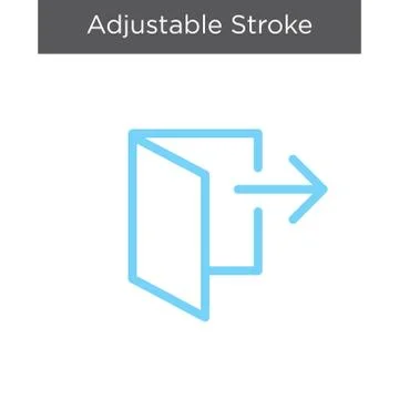Logout Icon with Arrow Stock Illustration
