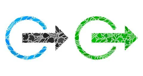 Logout Icon Botany Composition of Floral Elements 库存插图