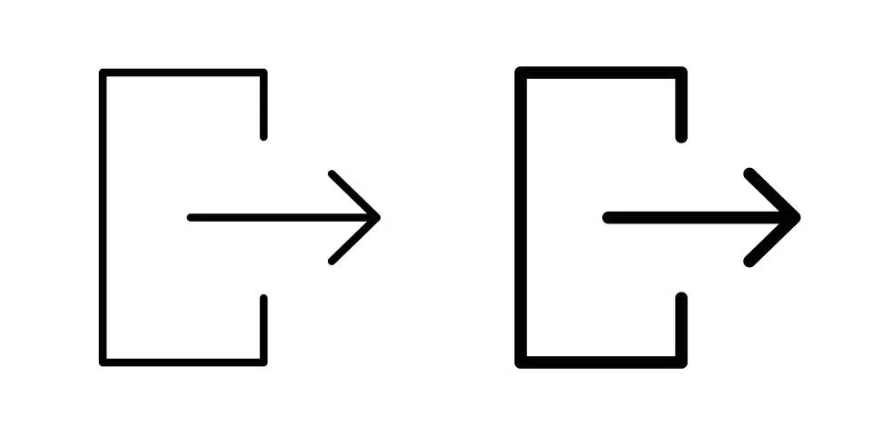 Logout icon for design projects and web UI Illustrazione stock