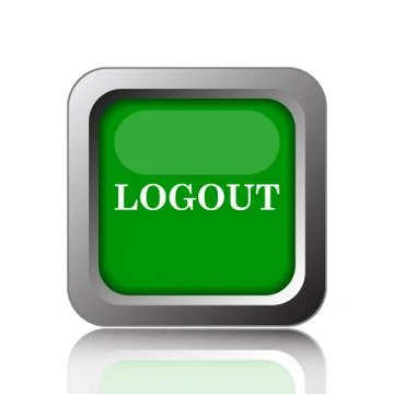Logout icon. Internet button on black background.. Stock Illustration