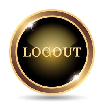 Logout icon. Internet button on white background.. Stock Illustration