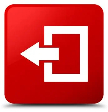 Logout icon red square button Stock Illustration