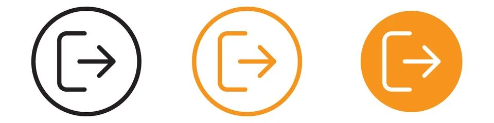 Logout Icon Set User Interface Illustrations for Web and App Design Ilustración de archivo