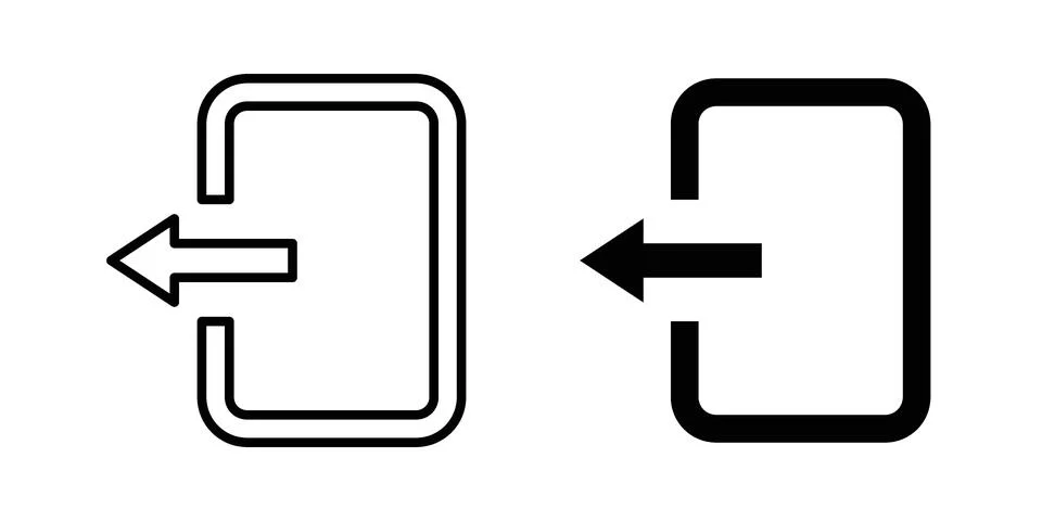 Logout icon set. Vector EPS 10 Stockillustratie