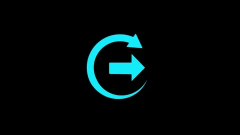 Logout icon on a transparent background. Circle arrow icon design logout exit an Stock Footage 320717054